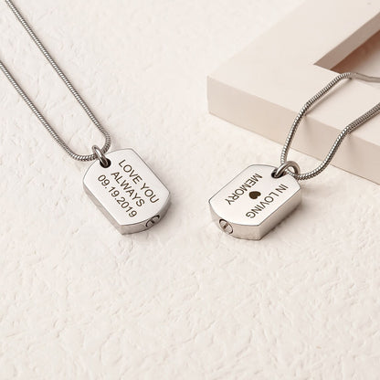Blank Dog Tag Memorial Necklace