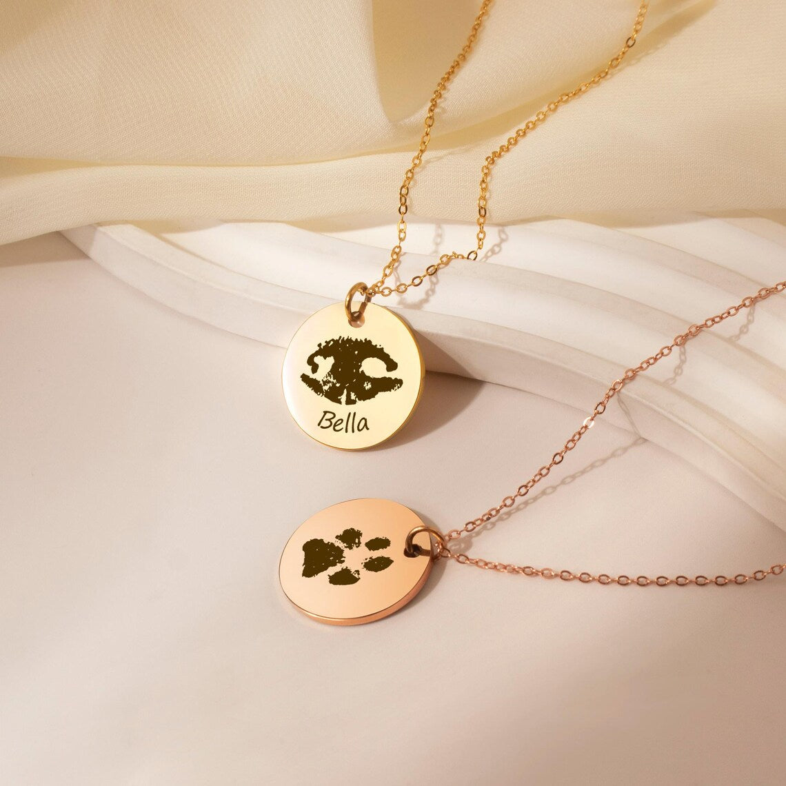 Paw - Nose Print Pet Memorial Necklace