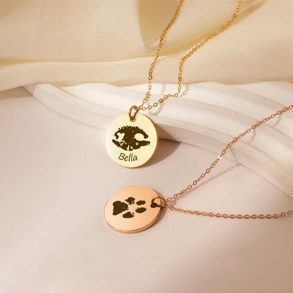 Paw - Nose Print Pet Memorial Necklace