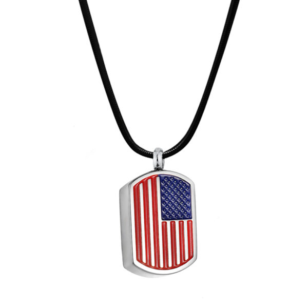 B101044 American Flag Dog Tag Memorial Necklace 1