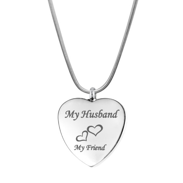 B101823 Husband My Friend Love Heart Memorial Necklace 1