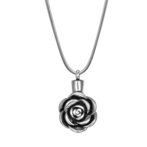 B103307 Lovely Rose Flower Memorial Necklace 1
