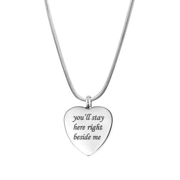 B104095 Stay Here Right Beside Me Memorial Necklace 1