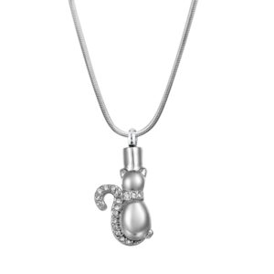 B104147 Crystal Kitty Cat Memorial Necklace 1