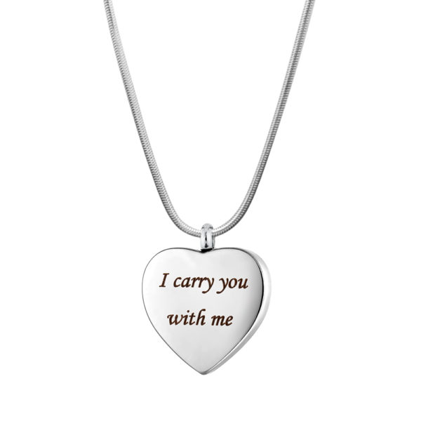 B106872 I Carry You With Me in Heart Memorial Necklace 1