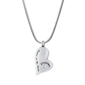 B119523 Forever In My Heart Grandma Crystal Memorial Necklace 1
