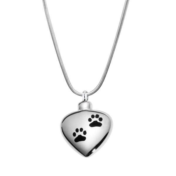 B87482 Dog Paw Heart Memorial Necklace 1