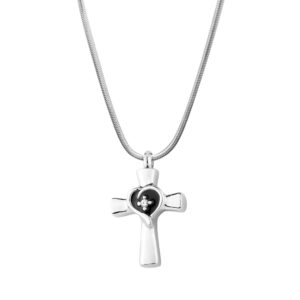 B89123 Wrapped Heart Cross Memorial Necklace 1