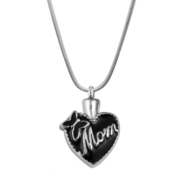 B89320 Butterfly Mom Heart Memorial Necklace 1