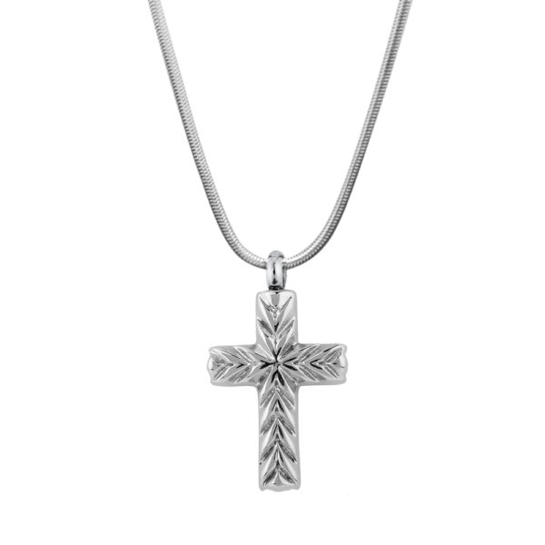 B91304 Etched Cross Memorial Necklace 1