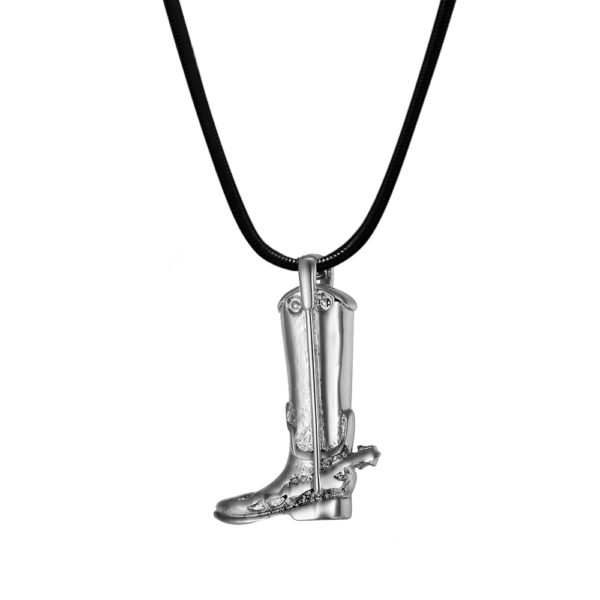 B96454 Cowboy Military Boot Memorial Necklace 1
