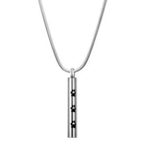 B97105 Paw Print Cylinder Memorial Necklace 1