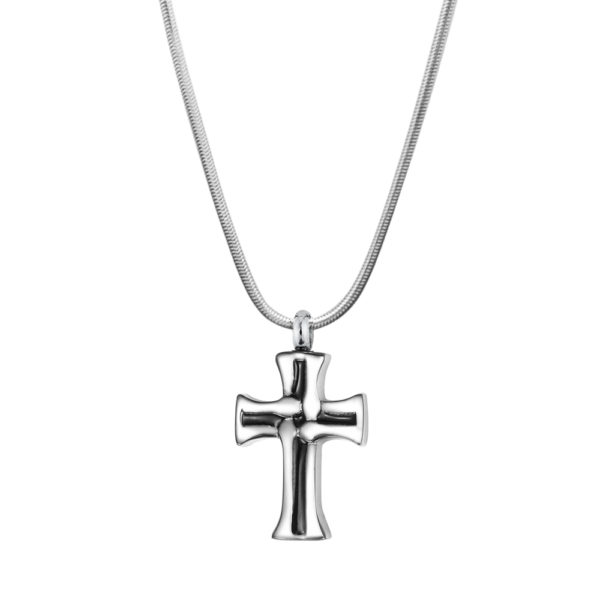 B99902 Black Inlay Cross Memorial Necklace 1