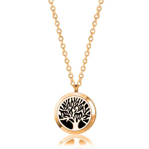 B102408 Gold Tree of Life Essential Oil Necklace 1