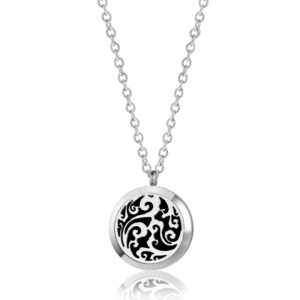 B102423 Silver Clouds Essential Oil Necklace 1