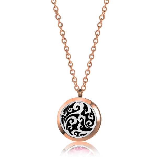B102424 Rose Gold  Clouds Essential Oil Necklace 1