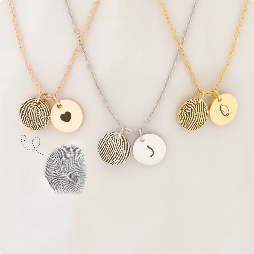 Custom Silver Fingerprint And Footprint Necklace, Mom And Child Set –  Ashley Lozano Jewelry